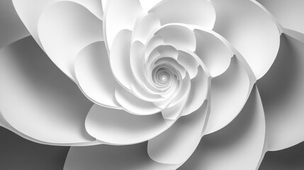 Abstract floral design with petals forming parabolic curves. Minimalist composition with text space