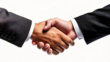 business handshake over white background