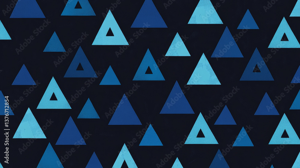 Poster abstract geometric background with triangular cells for design. bright blue digital illustration wit