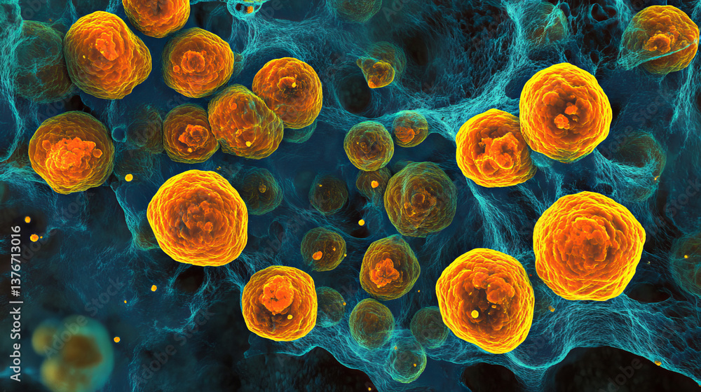 Poster molecule 3d illustration. laboratory experiments and research. nanostructures in high-tech areas of 