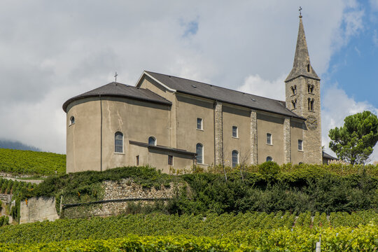 Rheintal, Weinbaugebiet, Conthey, Bourg, Wallis, Schweiz