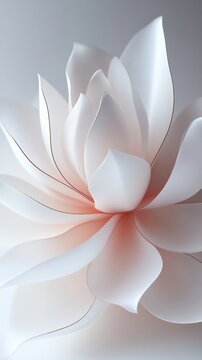 Abstract floral design with petals forming parabolic curves. Minimalist composition with text space