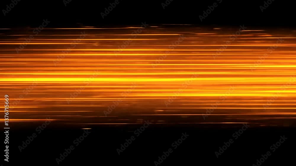 Poster dynamic orange light streaks on black background create abstract motion effect