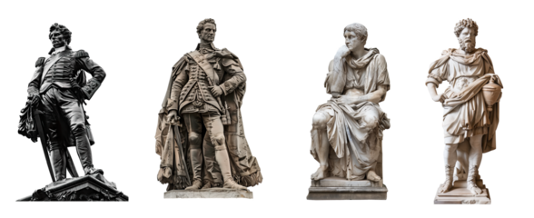 photo cutout stickers of Vintage retro statues for scrapbooking collage and modern poster designs