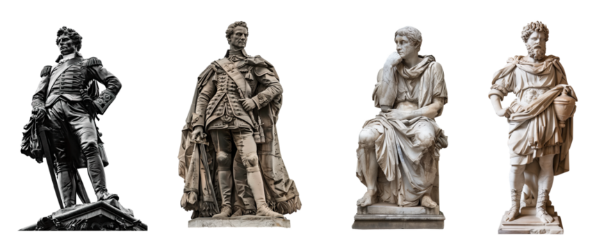 photo cutout stickers of Vintage retro statues for scrapbooking collage and modern poster designs