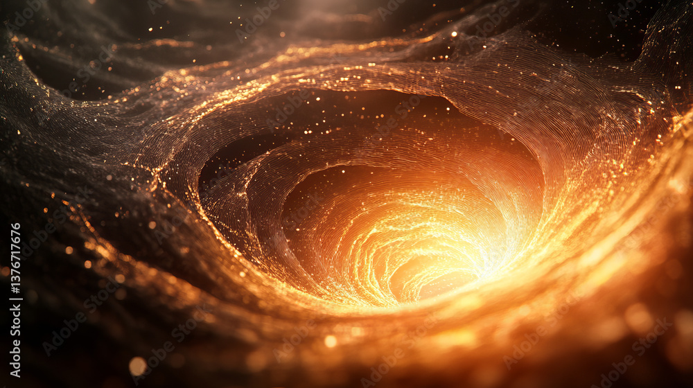 Poster magic swirl lines, fantasy wave data flow. abstract whirlpool of rays 3d illustration. soaring strin