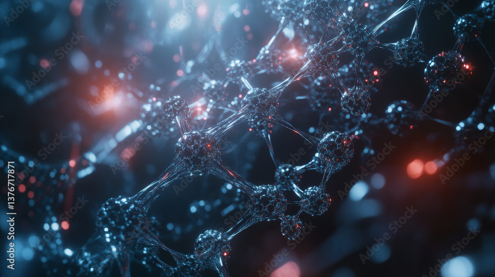 Poster molecule. hi tech technology in the field of genetic engineering. scientific breakthrough in molecul