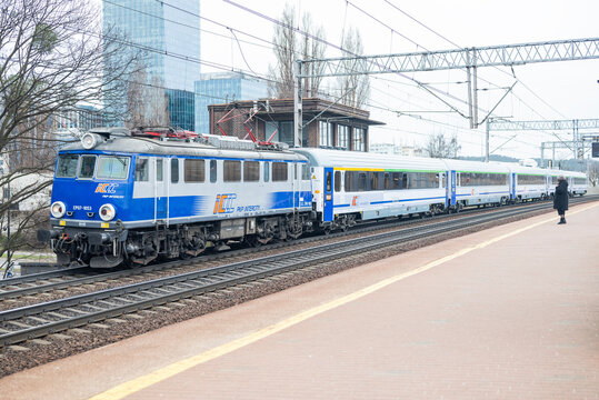 March 30, 2025, Gdansk Poland, passenger intercity train icc pkp intercity