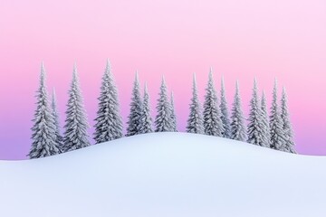Obraz premium A blue sky with clouds and a sun overhead serves as the backdrop for a serene winter forest landscape