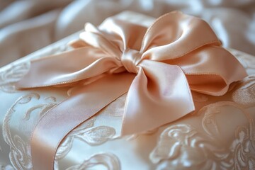 a beautifully wrapped gift with a bow for Eid