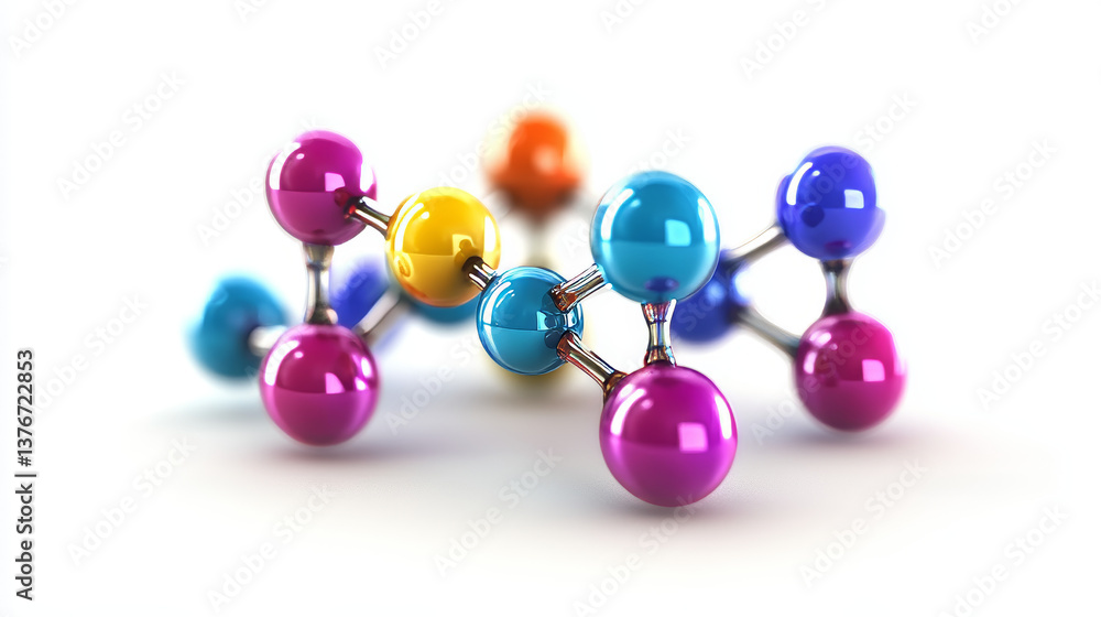 Poster this image features a detailed view of a 3d-rendered nanotechnology molecular structure, showcasing 