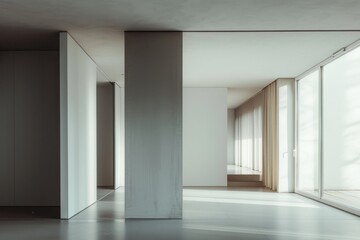 Fototapeta premium Interior of a Modern Minimalist Apartment with Clean Lines