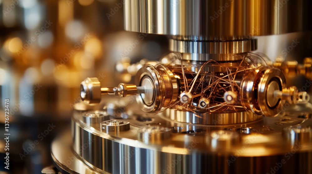 Poster nanocomputer. atom, structure and research. artificial intelligence and scientific discoveries. 3d i