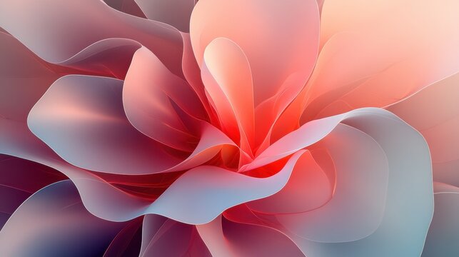 Abstract floral design with petals forming parabolic curves. Minimalist composition with text space
