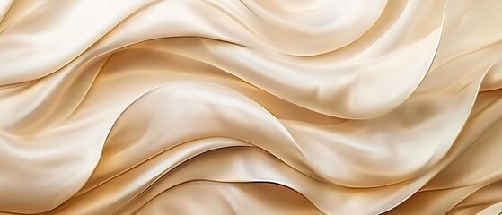 Fototapeta premium Close-up of flowing ivory silk fabric