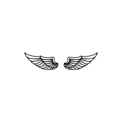 vector emblems with wings. Design elements for logo, label, emblem, sign. Vector illustration.