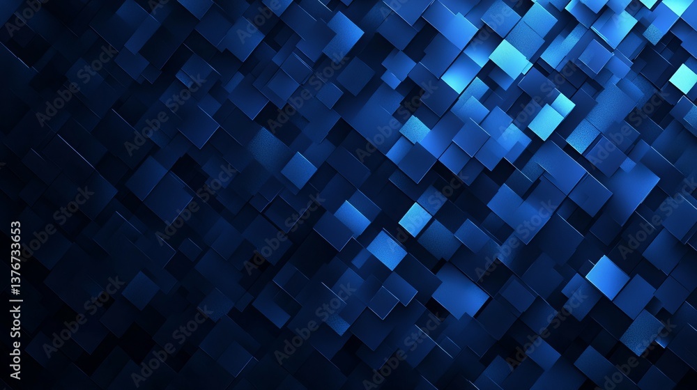 Poster abstract blue geometric square pattern background digital modern design texture illustration graphic