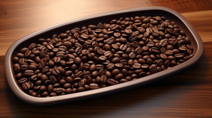 Fototapeta premium A photo of an empty coffee bean tray with faint stains.