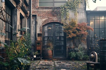 Exterior of a Industrial style house