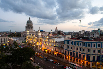 Naklejka premium A cityscape of the City of Havana, Cuba as seen from the roof of Iberostar Parque Centro Hotel in Havana, Cuba.