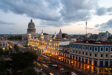 A cityscape of the city of Havana, Cuba as seen from the Iberostar Hotel in Parque Central.