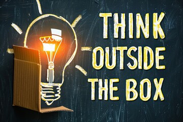 Push boundaries with innovative ideas on a school blackboard. A startup education approach focused on creativity, leadership, and thinking differently