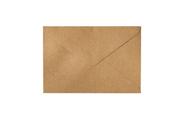 Closed brown craft envelope isolated on white background