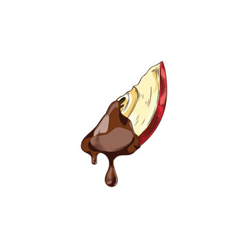 chocolate-covered apple slice isolated clip art preview
