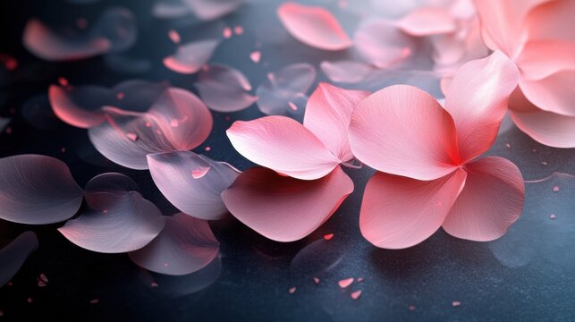 Abstract floral design with petals forming parabolic curves. Minimalist composition with text space