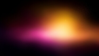 color light overlay defocused yellow pink radiance soft texture on dark black abstract empty space background light in the galaxy with gradient colors on black background