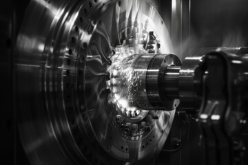 Fototapeta premium Precision engineering showcased in a steam turbine