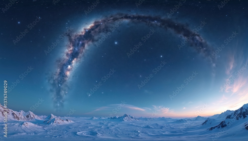Poster hdri 360 space background features nebula stars. equirectangular projection showcases vast universe 