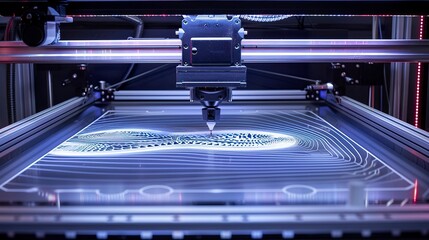 A photo of a 3D printer bed