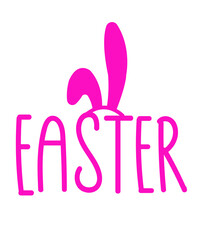 Easter typography clip art design on plain white transparent isolated background for card, shirt, hoodie, sweatshirt, apparel, tag, mug, icon, poster or badge