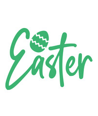 Easter typography clip art design on plain white transparent isolated background for card, shirt, hoodie, sweatshirt, apparel, tag, mug, icon, poster or badge