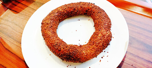 simit - bagel isolated on white background