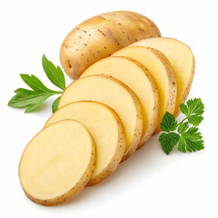 Sliced potato isolated