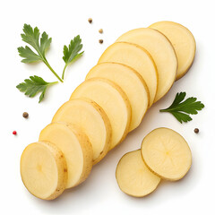 Sliced potato isolated