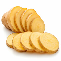 Sliced potato isolated