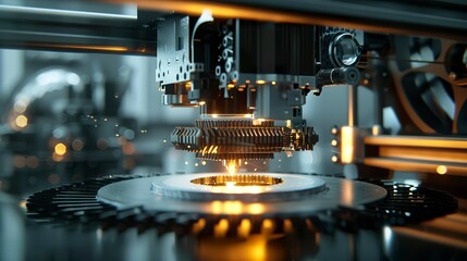 A photo of a 3D printer process