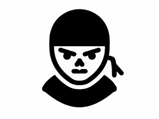 Fototapeta premium Ninja face icon in silhouette style