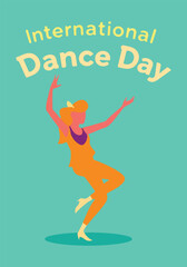 International Dance Day Vector Design - Dancer Silhouettes, Social Media Post, T-shirt, Sticker, Poster, Print Card, Animated GIF - Solid Colors, No Gradients