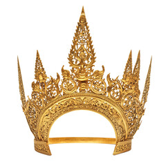 Traditional Javanese-style makuta crown isolated on white background