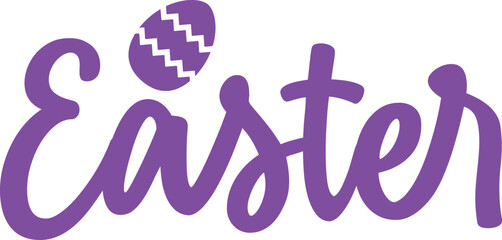 Easter typography clip art design on plain white transparent isolated background for card, shirt, hoodie, sweatshirt, apparel, tag, mug, icon, poster or badge