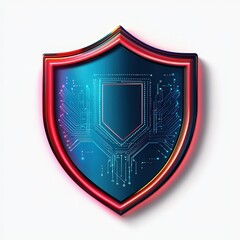 Design of cyber security shield icon logo illustration isolated on white background