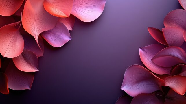 Abstract floral design with petals forming parabolic curves. Minimalist composition with text space