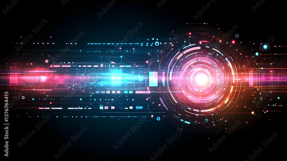 Aufkleber futuristic abstract background featuring a circular shape with intricate designs and vibrant colors 