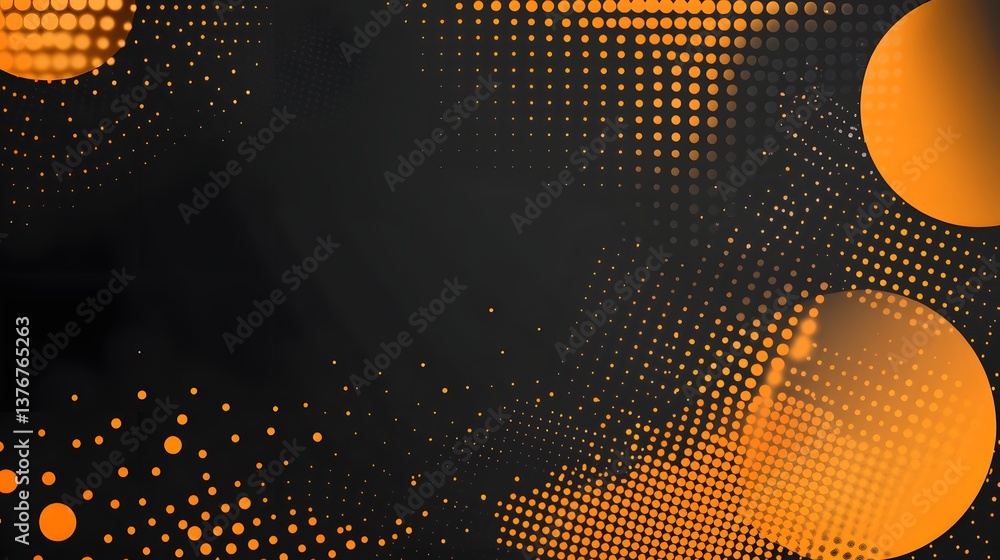 Aufkleber striking black background adorned with bright orange circles creating a modern abstract atmosphere f