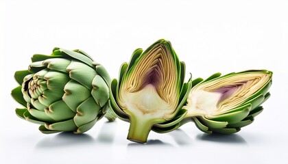greeen artichoke isolated on white background