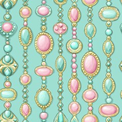 Jewellery illustration in pastel color seamless pattern for background texture textile fabric